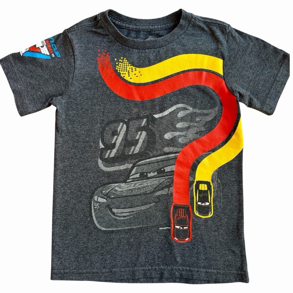 Disney Store Cars Lightning McQueen Boys Graphic T-Shirt Gray Size XS 4